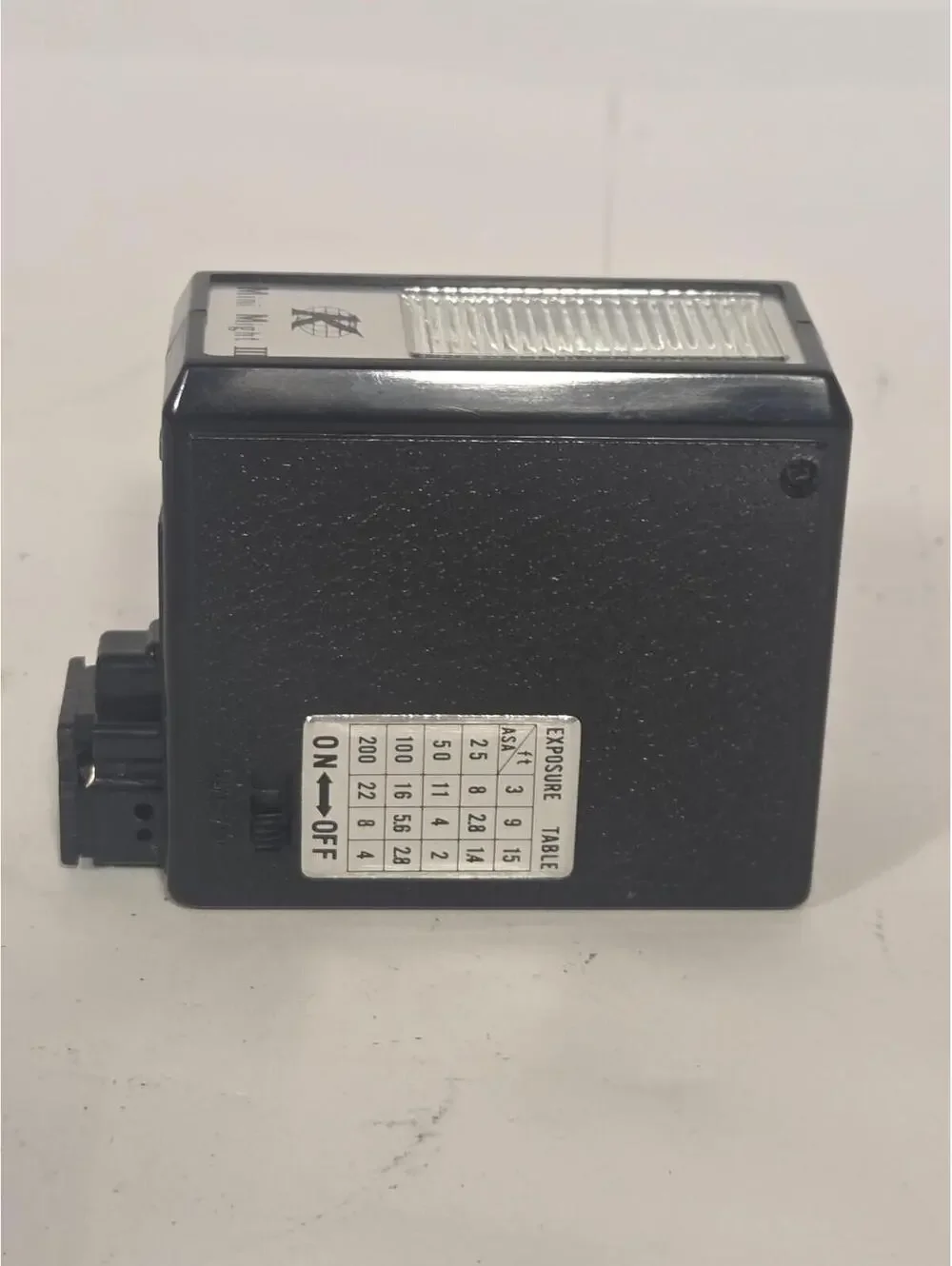 Vintage K Mini Might III Hot Shoe Camera Flash Universal Black Compact Unit